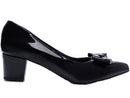 Scarpin tamanho grande - Verniz - Laço - Salto baixo, bloco 5,5 cm/Feminino