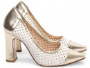 Scarpin luxo - design furadinho - Salto alto, bloco 9 cm/Feminino