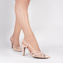 Scarpin luxo - Tela - Salto alto, fino 9 cm/Feminino