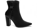 Bota cano médio - Cordão lateral - Salto alto, bloco 9 cm/Feminino