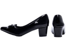 Scarpin tamanho grande - Verniz - Laço - Salto baixo, bloco 5,5 cm/Feminino