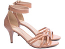 Sandália tamanho grande - Verniz - Salto fino baixo 7 cm - Cordão de amarrar removível / Feminino