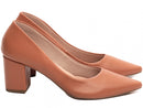 Scarpin simples - Napa/Metalizado/Verniz - Salto médio, bloco, grosso 6,5 cm/Feminino