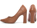 Scarpin luxo - design furadinho - Salto alto, bloco 9 cm/Feminino