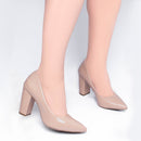 Scarpin luxo - Verniz - Salto médio, bloco, grosso 8,5 cm/Feminino