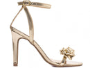 Sandália aplique de flor -  Salto alto, fino 9,5 cm/Feminino