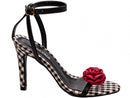 Sandália aplique de flor -  Salto alto, fino 9,5 cm/Feminino