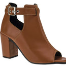 Sandália BOOT - Fivela com ilhós - Salto médio bloco grosso 8,0 cm/Feminino