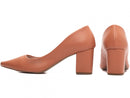 Scarpin simples - Napa/Metalizado/Verniz - Salto médio, bloco, grosso 6,5 cm/Feminino