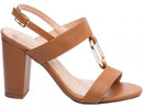 Sandália detalhe em ABS - Salto médio, bloco 8,5 cm/Feminino