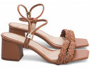Sandália design trançado - Salto baixo, bloco, quadrado 5,5 cm/Feminino