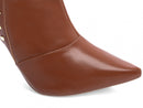 Bota cano médio - Detalhes em apliques e fivela - Salto alto, fino 9 cm/Feminino