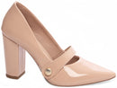 Scarpin luxo - Aplique lateral - Verniz - Salto alto, bloco, grosso 8 cm/Feminino