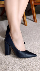 Scarpin luxo - Salto alto, bloco, grosso 8 cm/Feminino