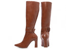Bota cano alto - Detalhe em fivela removível - Salto alto, bloco 9 cm/Feminino