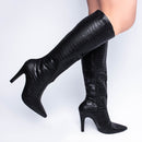 Bota Croco - Salto 10cm - Cano alto/ Feminino