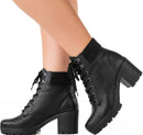 Bota Coturno Tratorado - Cadarço - Salto médio 7,0 cm/Feminino