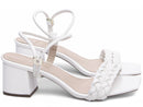 Sandália design trançado - Salto baixo, bloco, quadrado 5,5 cm/Feminino