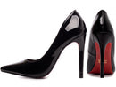 Scarpin luxo - Solado vermelho/Solado natural  - Verniz - Salto alto, fino 12 cm/Feminino