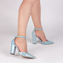 Scarpin luxo - Verniz - Salto alto, bloco, grosso 9 cm/ Feminino