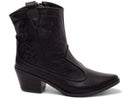 Bota cano curto - Texana Country - Bordado - Salto baixo, bloco 6 cm/Feminino