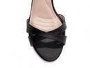Sandália design cruzado - Salto médio, bloco 8,5 cm/Feminino