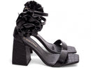 Sandália Flor removível - Salto alto, bloco 9 cm/Feminino