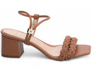 Sandália design trançado - Salto baixo, bloco, quadrado 5,5 cm/Feminino
