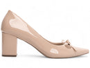 Scarpin luxo mocassim - Verniz - Laço - Salto baixo, bloco quadrado 6,5 cm/Feminino