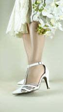 Scarpin luxo para NOIVAS - Strass - Salto alto, fino 9 cm/Feminino