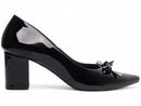 Scarpin luxo mocassim - Verniz - Laço - Salto baixo, bloco quadrado 6,5 cm/Feminino