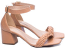 Sandália trançada - Tamanho grande - Salto bloco 7cm/ Feminino
