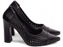Scarpin luxo - design furadinho - Salto alto, bloco 9 cm/Feminino