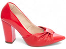 Scarpin luxo - Laço - Napa/Verniz - Salto alto, grosso 9 cm/ Feminino