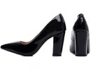 Scarpin luxo - Verniz - Salto médio, bloco, grosso 8,5 cm/Feminino