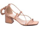 Sandália tamanho grande - Amarração nas pernas - Salto bloco, médio 7 cm/ Feminino