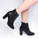 Bota cano curto - Salto bloco 8.5cm - Napa/Feminino