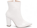Bota cano médio - Verniz - Salto alto, bloco, grosso 9 cm/Feminino