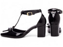 Scarpin luxo - Laço - Verniz - Salto baixo - quadrado 6,5 cm/Feminino