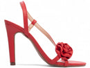 Sandália aplique de flor - Salto alto, fino 9,5 cm/Feminino