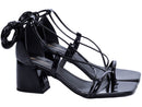 Sandália tamanho grande - Amarração nas pernas - Salto bloco, médio 7 cm/ Feminino