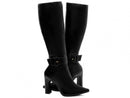 Bota cano alto - Detalhe em fivela removível - Salto alto, bloco 9 cm/Feminino