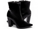 Bota cano médio - Verniz - Salto alto, bloco, grosso 9 cm/Feminino