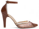 Scarpin - Salto fino alto 9 cm/Tela de Onça/Feminino