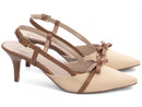 Scarpin luxo - Laço - Salto baixo, fino 6 cm/Feminino