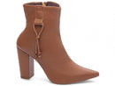 Bota cano médio - Cordão lateral - Salto alto, bloco 9 cm/Feminino