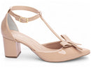 Scarpin luxo - Laço - Verniz - Salto baixo - quadrado 6,5 cm/Feminino