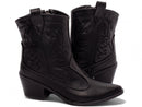 Bota cano curto - Texana Country - Bordado - Salto baixo, bloco 6 cm/Feminino