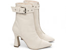 Bota cano médio - Salto taça - Salto alto 9 cm - detalhe em fivela/Feminino