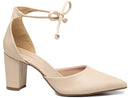 Scarpin tamanho grande - Amarração nas pernas - Salto médio, bloco 8 cm/ Feminino